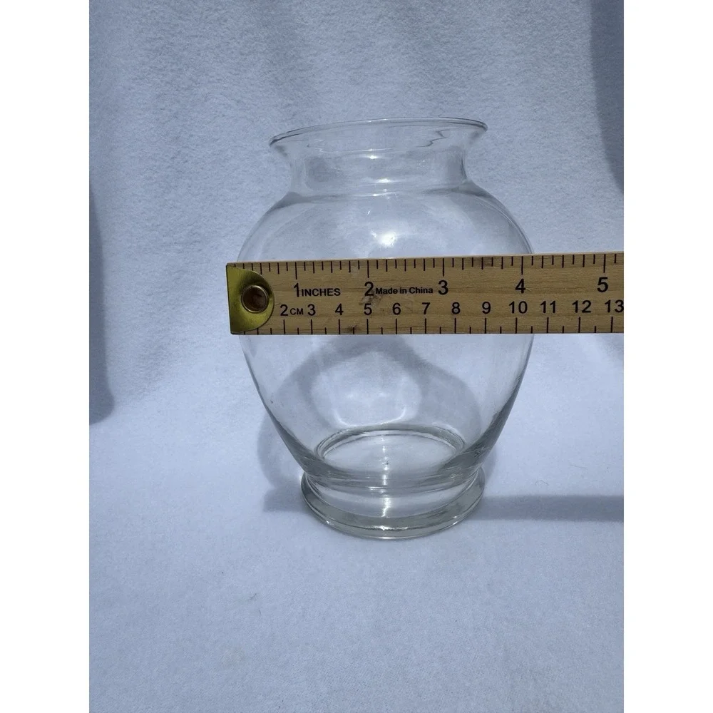 Clear Glass Vase Round Bulb Shape 8
